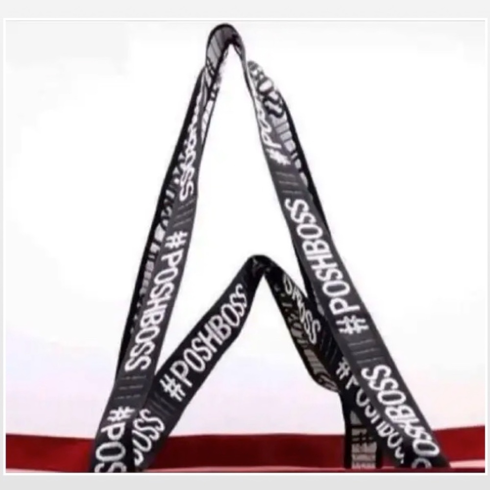 2 New Tote Bag #POSHBOSS Red White Oversized Large Double Handle - Picture 5 of 9